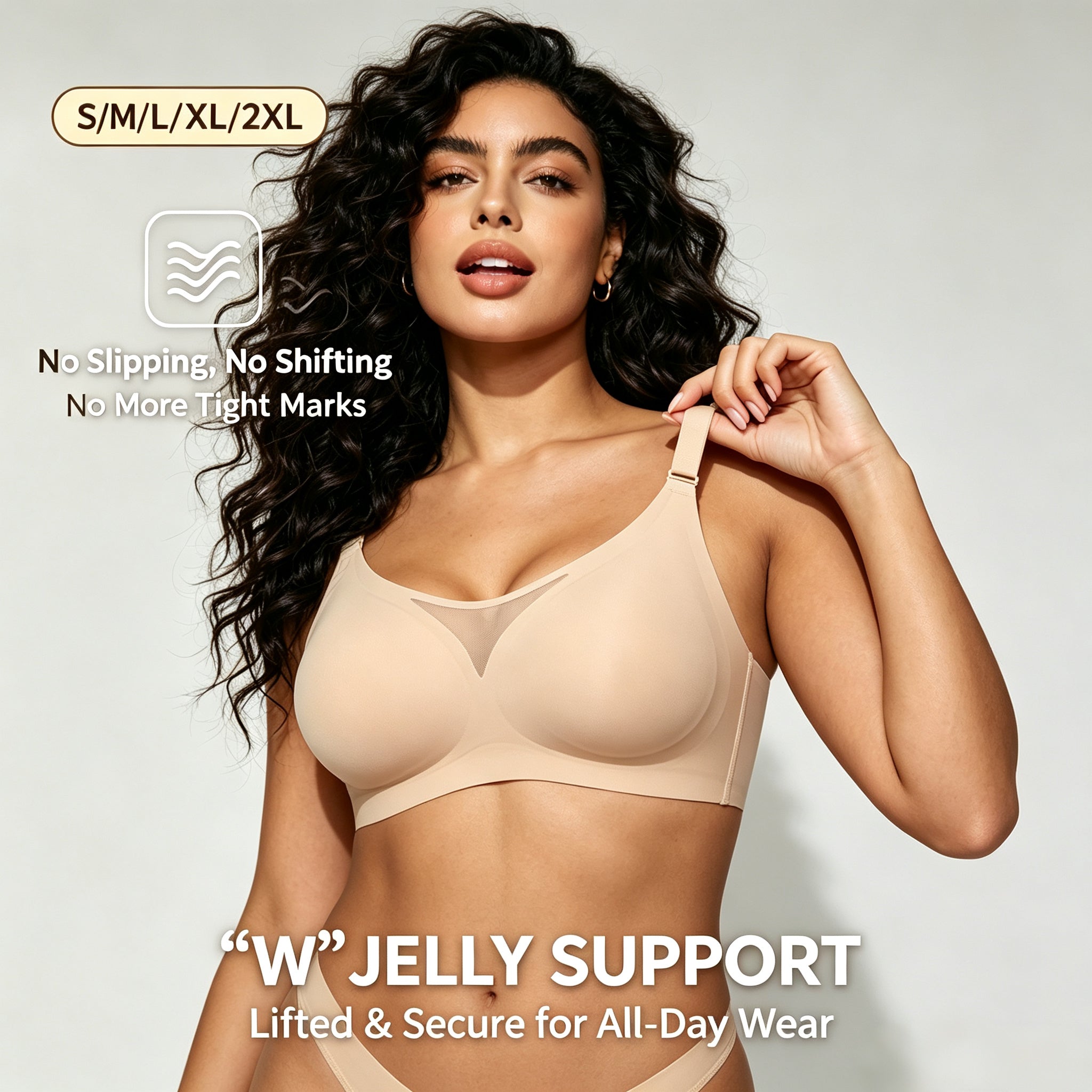 ROSEÉ Women's Wire-Free Bra — Sheer Lace Deep V-Neck Design; Comfortable, Lifting, and Seamless; An Everyday Essential Basic Style Perfect for Pairing with T-Shirts.