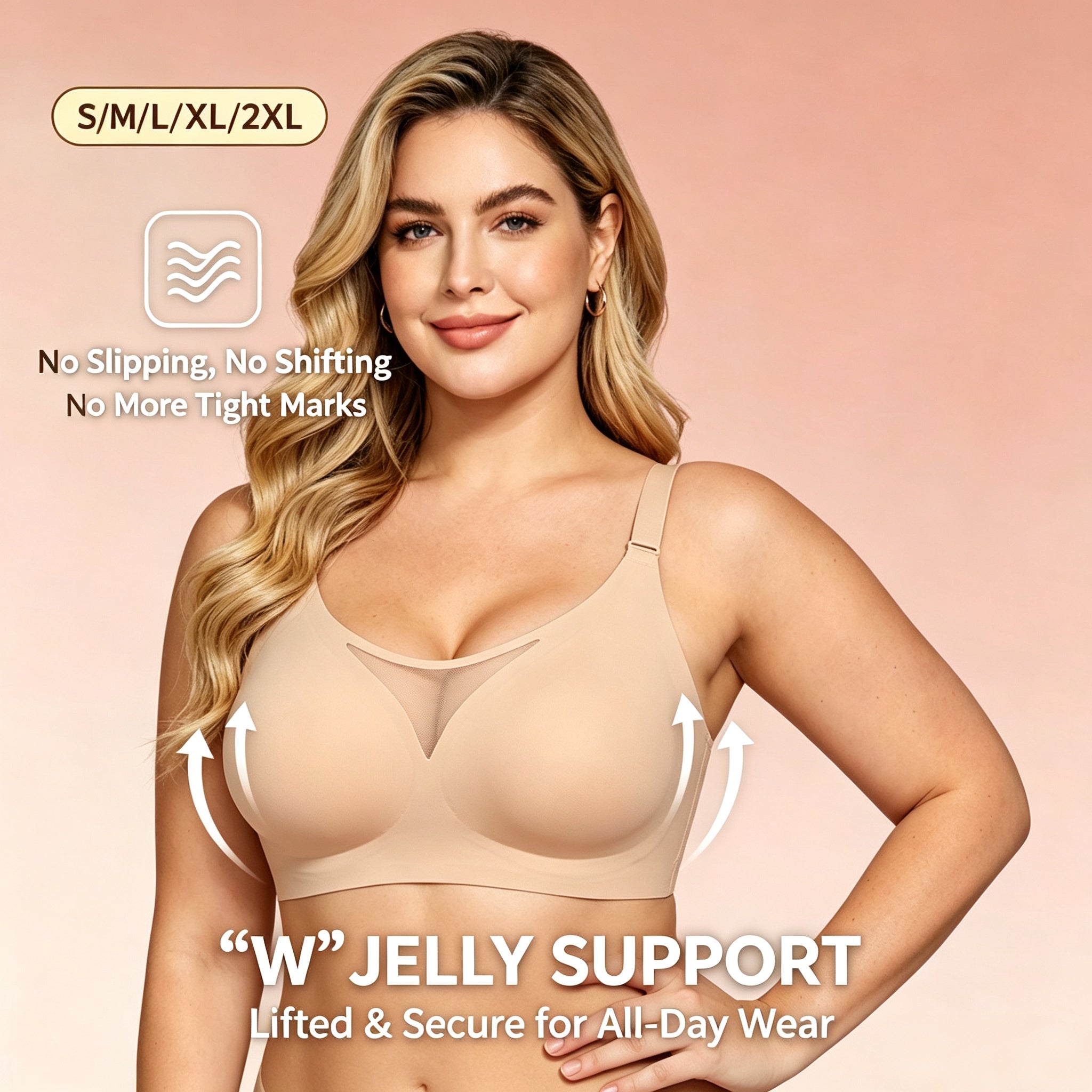 ROSEÉ Women's Wire-Free Bra — Sheer Lace Deep V-Neck Design; Comfortable, Lifting, and Seamless; An Everyday Essential Basic Style Perfect for Pairing with T-Shirts.
